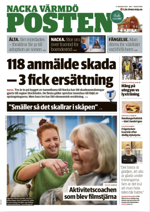 Redigering (vikariat) Kund: Nacka Värmdö Posten.
